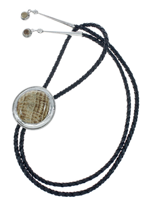 Navajo Silver And Picture Rock Bolo Tie JX131111
